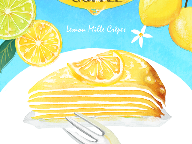 レモンのミルクレープ イラスト 女性向けイラスト制作 アトリエヒラノ